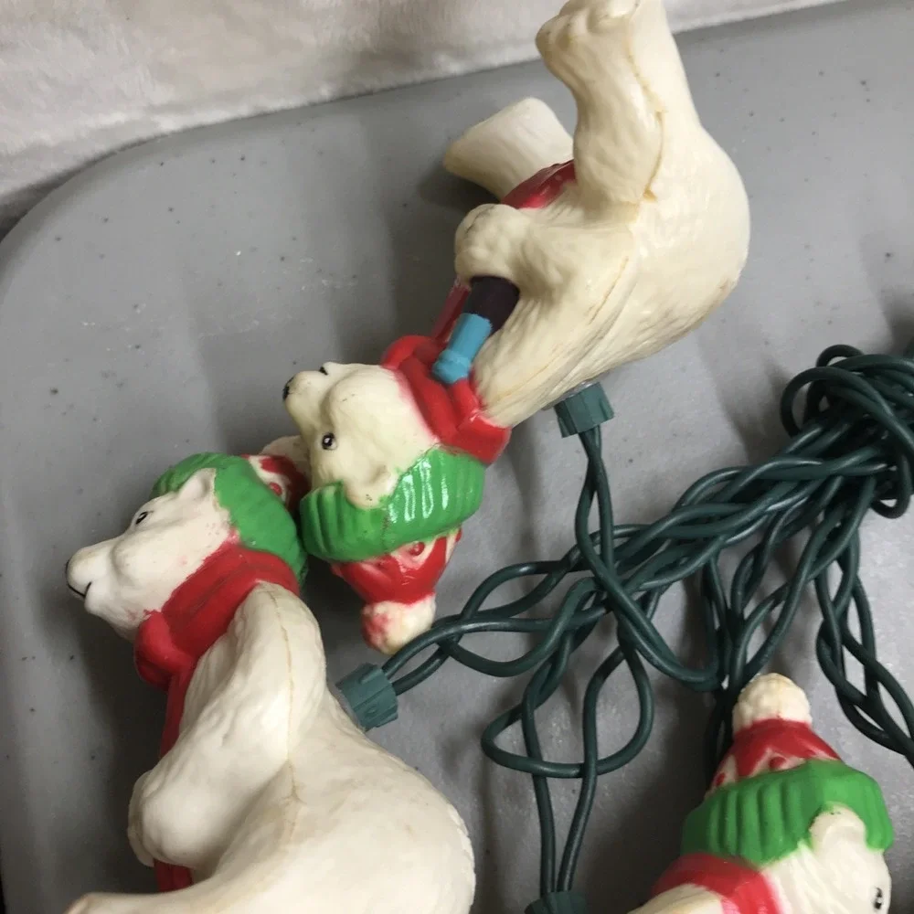 Polar Bear Coca-Cola String Light Set - Indoor/Outdoor 10 Lights Set Works!